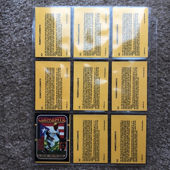 1986 Donruss Roberto Clemente Hall Of Fame #612(Lot of 10 cards) - Picture 2 of 10